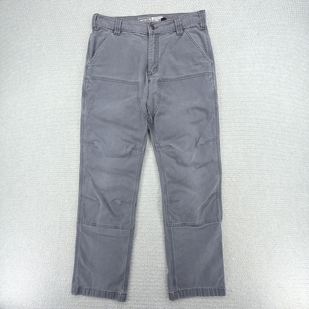 Carhartt 102802 Rugged Flex Double Knee Work Pants Mens 31x32 Gray Relaxed
